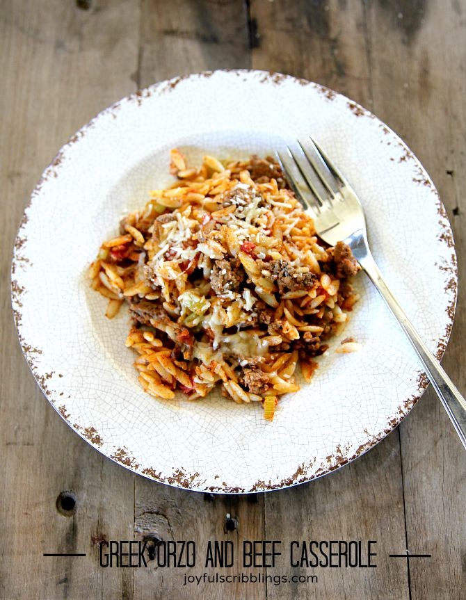 Greek Orzo and Beef Casserole