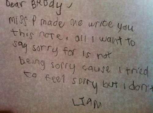 sorry note