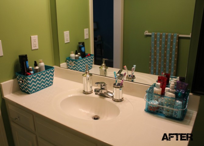 teenage bathroom sink organization