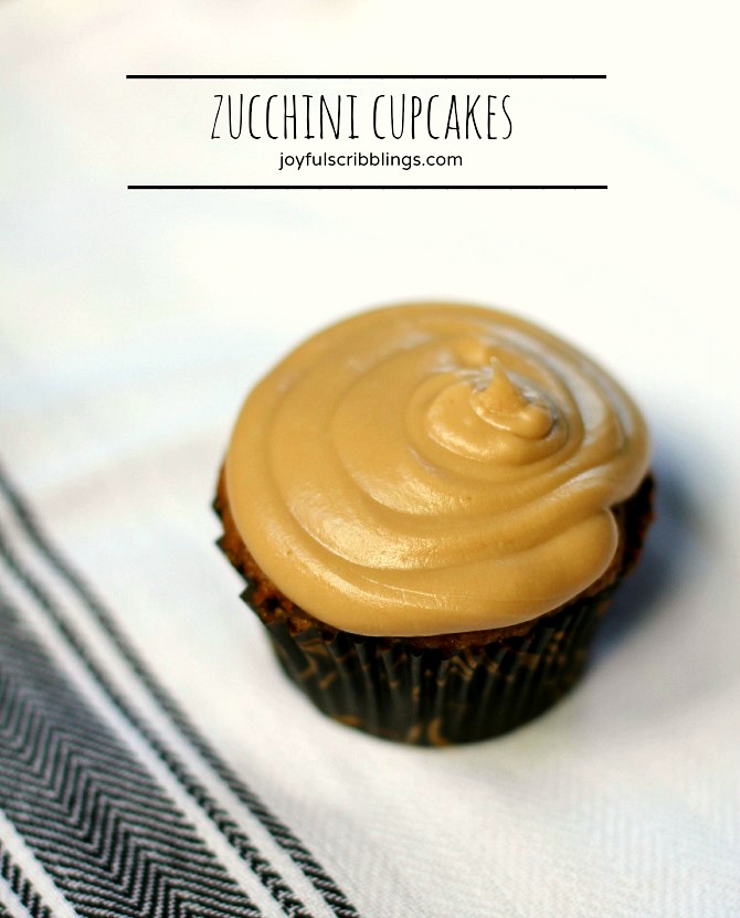 zucchini cupcakes with caramel frosting