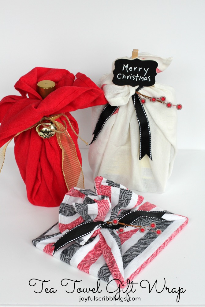 tea towel gift wrap