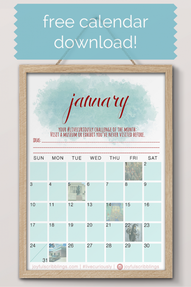 Free January 2016 Calendar Download
