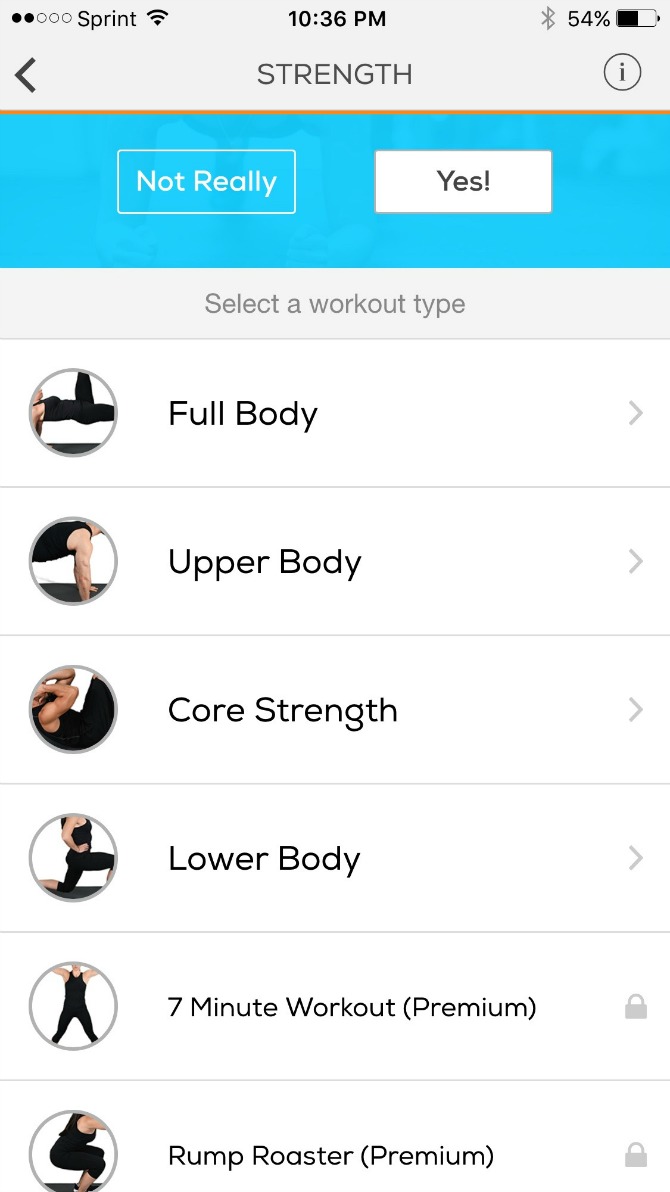 Sworkit workouts