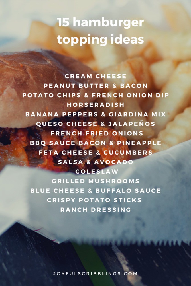 15 hamburger topping ideas